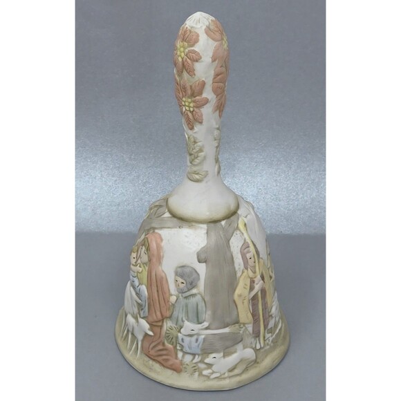 LEFTON Vintage 1982 Nativity Bell Come All Ye Faithful Hand Painted Christmas - Picture 5 of 11